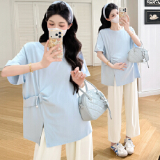 批发实拍~2026品质孕妇装春夏季新款大码短袖T恤百搭<b class='q'>时尚</b>上衣潮妈外出