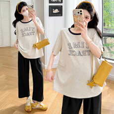 批发实拍~2026品质孕妇装春夏季新款大码百搭短袖T恤<b class='q'>时尚</b>上衣潮妈外出