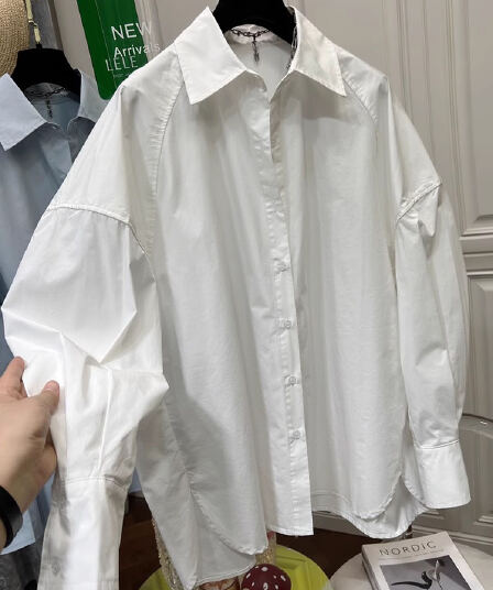 가을 의상 새로운 한국 스타일 한 부서 느긋한 바람 루즈핏 캐주얼 순면 긴팔 셔츠 프로필 모양 품격 슈퍼 잘 생긴 맨위