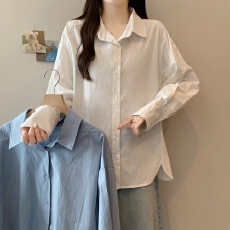 批发实拍2026早春韩系慵懒风宽松休闲纯棉<b class='q'>长袖</b><b class='q'>衬衫</b>廓形气质超好看上衣
