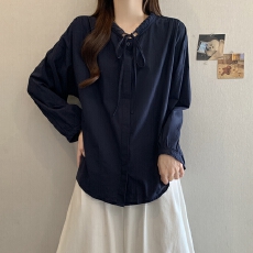 批发实拍新款大码女装宽松休闲慵懒风松弛感高端苎麻衬衫上衣