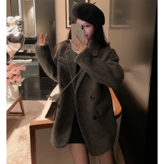 批发秋冬装新款毛呢外套女短款小个子高级感<b class='q'>西装</b>赫本风厚呢子大衣