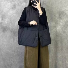 批发复古短款无袖<b class='q'>背心</b>棉服马甲女2025新款秋冬季宽松大码休闲保暖