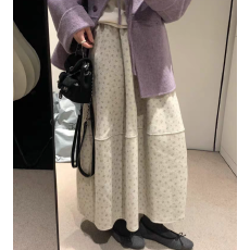 批发秋装新款韩系碎花花苞半身裙女高腰显瘦遮胯中<b class='q'>长裙</b>