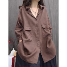 批发春装新款白色亚麻防晒衬衫薄外套慵懒宽松棉麻长袖开衫休闲衬衣