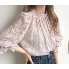 批发春装新款外单日系韩国韩版东南亚长袖蕾丝衫女打底衫上衣