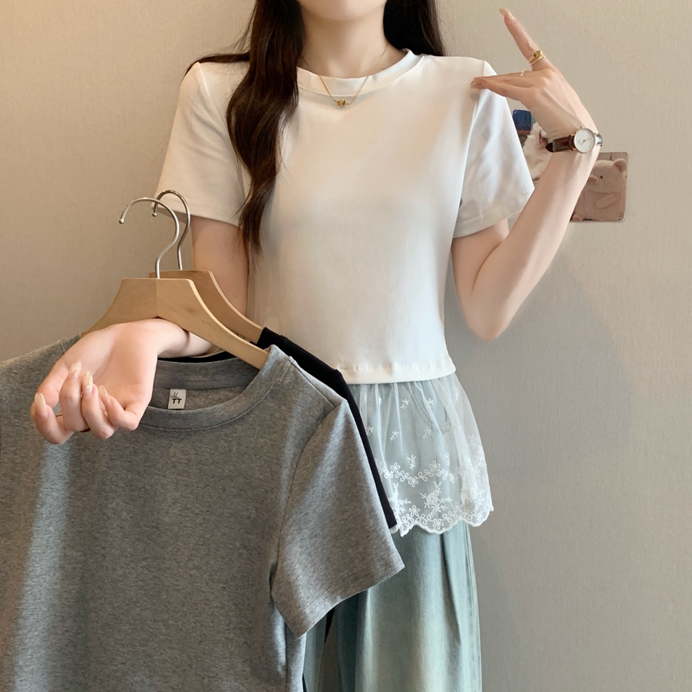 실사 여름 드레스 빅 사이즈 발레 바람 레이스 조각 반팔 티셔츠 지방 mm 만나는 맨위 m 4xl 200 kg