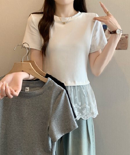 실사 여름 드레스 빅 사이즈 발레 바람 레이스 조각 반팔 티셔츠 지방 mm 만나는 맨위 m 4xl 200 kg