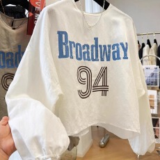 批发2026早春大码女装高级感字母印花长袖T恤套头罩衫