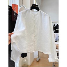 批发2026早春大码<b class='q'>女装</b>高级感新中式复古轻国风高端亚麻圆领开衫衣