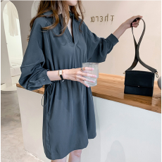 批发秋装新款<b class='q'>大码</b>女装气质收腰连衣裙减龄胖MM打底衬衫