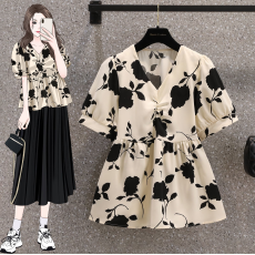 批发实拍夏装<b class='q'>大码</b>女装韩版修身显瘦设计感V领抽绳<b class='q'>长袖</b>衬衣M-4XL200斤