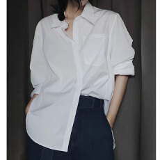 批发夏装新款白色衬衫女内搭宽松气质冷淡系高级感<b class='q'>通勤</b>衬衣