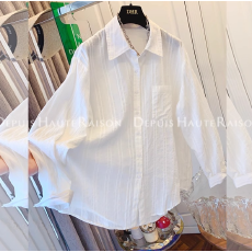 批发夏装大码女装独特超好看法式肌理感衬衫防晒衫宽松上衣女