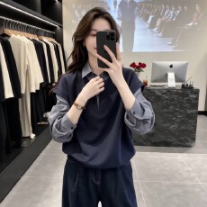 批发秋装新款韩版宽松显瘦百搭休闲复古格子衬衫女假两件工装长袖上衣