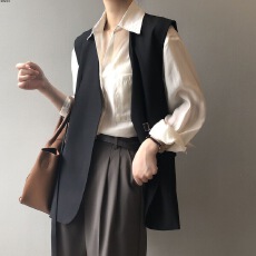 批发秋冬装新款<b class='q'>衬衫</b>叠穿西装马甲<b class='q'>外套</b>日系外搭女欧货气质背心上衣