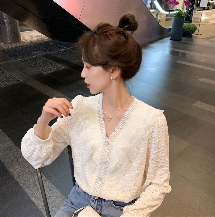 秋装大码女装胖MM蕾丝衬衫时尚...