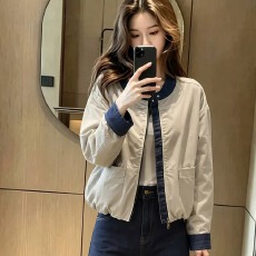 批发秋冬装<b class='q'>新款</b>牛仔拼接<b class='q'>外套</b>女韩版设计感宽松立领夹克棒球服上衣
