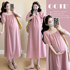 批发实拍 大量孕妇装2026夏季新品洋气宽松<b class='q'>大码</b>孕妇连衣裙