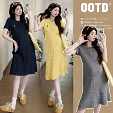 批发实拍~2026<b class='q'>孕妇装</b>新款<b class='q'>时尚</b>POLO领休闲针织麻花中长款<b class='q'>孕妇</b><b class='q'>连衣裙</b>