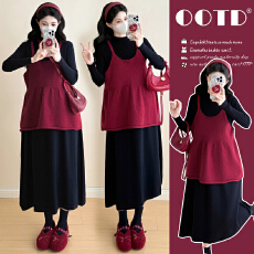 批发实拍~秋冬新款网红同款<b class='q'>韩版</b>时尚高品质吊带裙+软糯打底套装