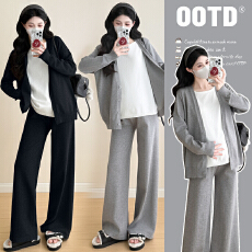 批发实拍2026孕妇慵懒<b class='q'>风</b>时尚洋气显瘦套<b class='q'>装</b>针织毛衣假两件孕妇<b class='q'>春</b>秋套<b class='q'>装</b>