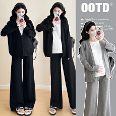 批发实拍2026孕妇<b class='q'>套</b><b class='q'>装</b>慵懒风时尚洋气显瘦针织毛衣假两件孕妇<b class='q'>春</b>季套<b class='q'>装</b>