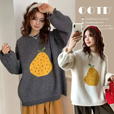 批发孕妇秋装2025新款秋冬加厚外穿提花套头毛衣长袖宽松休闲<b class='q'>百搭</b>上衣