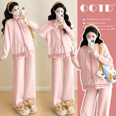 批发实拍~~孕妇装2025秋冬新款针织两件套<b class='q'>韩版</b>连帽宽松休闲风套装