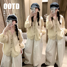 批发现现~2026夏季新品孕妇<b class='q'>装</b>春季小清新条纹衬衫+阔腿<b class='q'>裤</b><b class='q'>套装</b>