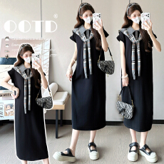 批发实拍2026新款孕妇装针织大码孕妇连衣裙宽松休闲懒人孕妇裙带披肩