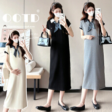 批发实拍~2026孕妇装夏季新品时尚针织大码孕妇连衣裙休闲懒人孕妇裙