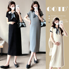 批发实拍~2026孕妇装夏季新品时尚针织大码孕妇连衣裙休闲懒人孕妇裙