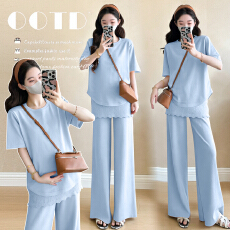 批发<b class='q'>实拍</b>大板型~夏季新品<b class='q'>孕妇</b><b class='q'>慵懒</b>休闲套装针织衫+屁帘裤子两件套穿搭