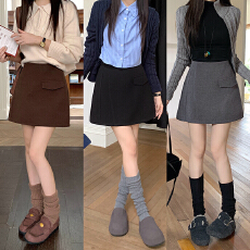 批发<b class='q'>实拍</b>2025秋冬新款胖mm<b class='q'>大码</b>女百搭气质显瘦a字短裙西装毛呢半身裙