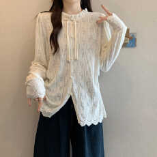 批发实拍2025秋<b class='q'>冬</b>新款胖mm大码女时尚温柔风新中式盘扣小衫长袖上衣