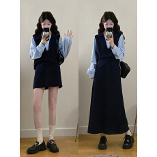 批发实拍2026春装新款胖mm<b class='q'>大码</b>女休闲假两件长袖上衣长短款半身裙套装