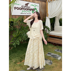 批发实拍2026<b class='q'>夏</b>装新款胖mm大码女吊带背心叠穿针织短袖半身裙三件套