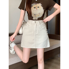 批发实拍2026<b class='q'>夏</b>装新款胖mm大码女韩系设计感高腰显瘦牛仔半身裙短裙