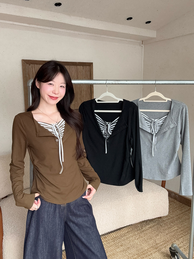 秋装新款胖mm大码女时尚拼接条...