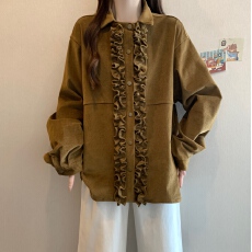 批发大码灯芯绒衬衫女秋冬季2025新款上衣外套女士衬衣高级感