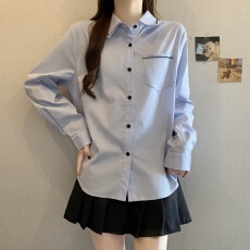 批发大码 蓝色<b class='q'>衬衣</b>长袖<b class='q'>衬衫</b>女2026早春新款外穿上衣