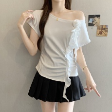 批发<b class='q'>大码</b> 2026夏季新款法式<b class='q'>时尚</b>通勤气质设计感褶皱收腰显瘦上衣