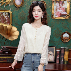 批发2026春秋新款新中式国风<b class='q'>衬衣</b>打底内搭<b class='q'>长袖</b><b class='q'>衬衫</b>上衣女