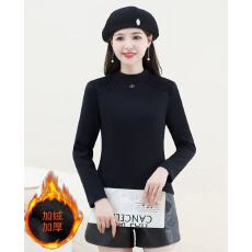 批发<b class='q'>蕾丝</b>拼接半高领打底衫秋冬新款加绒加厚时尚减龄<b class='q'>长袖</b>打底小衫