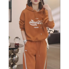 批发秋冬新款休闲加绒连帽休闲卫衣裤子套装