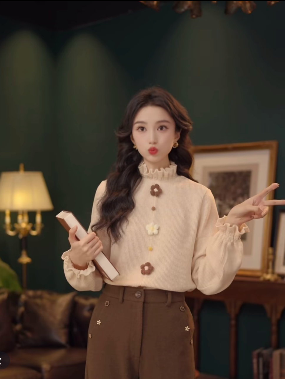 꽃 가을과 꽃 레트로 항구 바람 가을 겨울 두꺼운 스타일 캐주얼 다용도 맨위