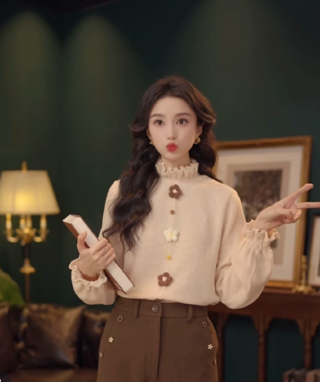꽃 가을과 꽃 레트로 항구 바람 가을 겨울 두꺼운 스타일 캐주얼 다용도 맨위