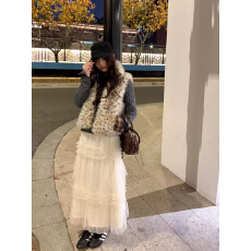 批发<b class='q'>华丽</b>气质小众长款拼接蓬蓬蛋糕半身裙女2026公主风仙女ins长裙