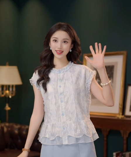 재고 있음 부드러운 셔츠 캐주얼 다용도 반팔 여성 셔츠 여름 맨위